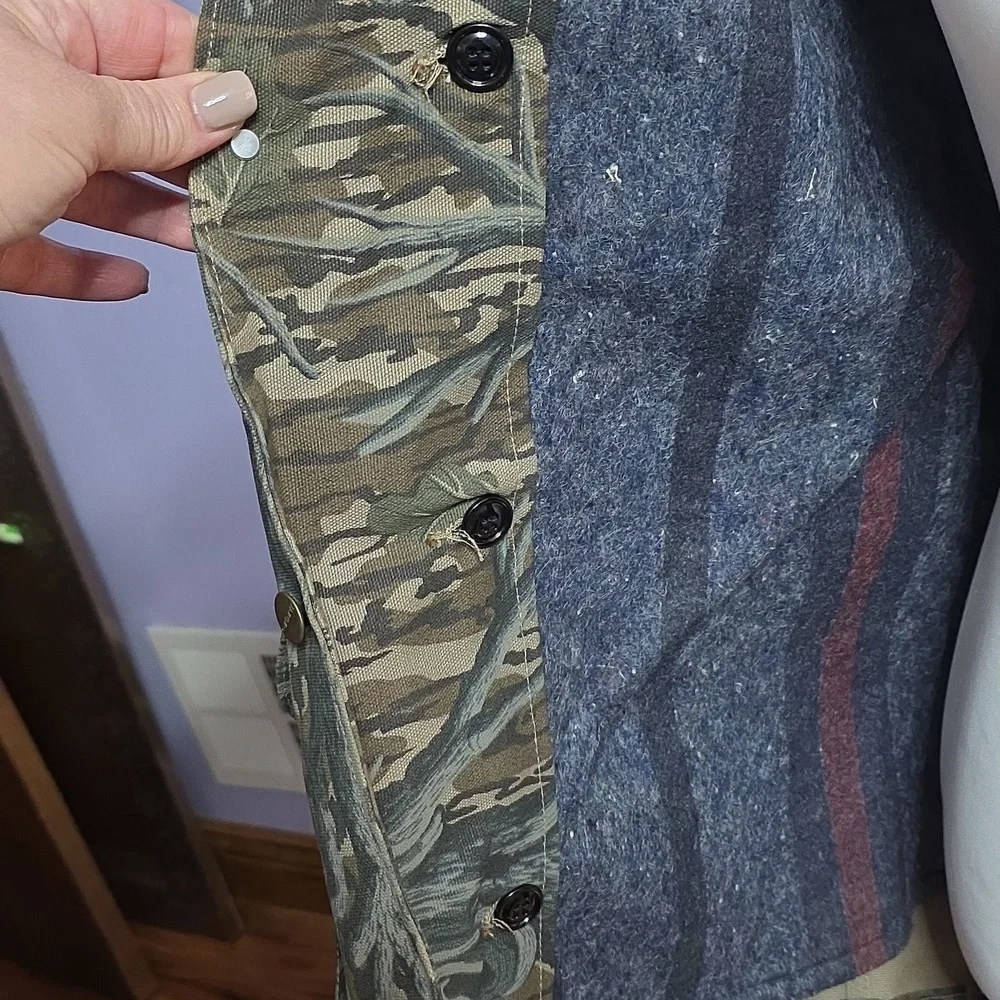 VTG Carhartt Mens Hunting Jacket Medium Camo Mossy Oak Blanket Lined Coat - Picture 3 of 8